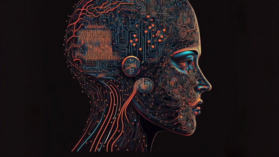 Grafik einer vernetzten Kopfes