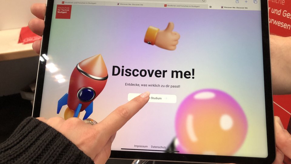 Ansicht des Tools Discover Me! der HFT Stuttgart